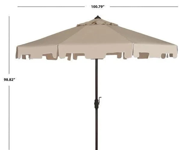 Zimmerman Polyester Crank Market Umbrella in Beige with Flap (9 ft) - The Mayfair Hall