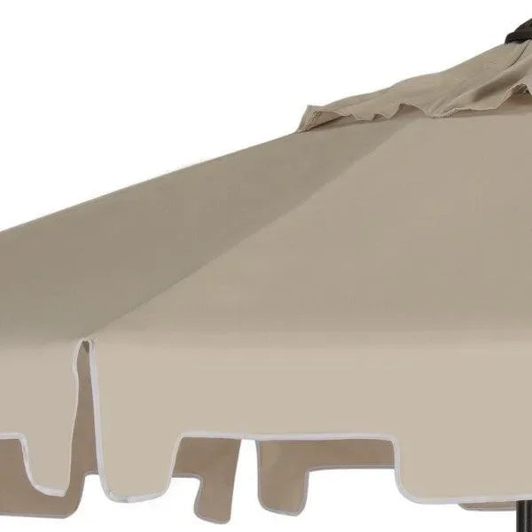 Zimmerman Polyester Crank Market Umbrella in Beige with Flap (9 ft) - The Mayfair Hall