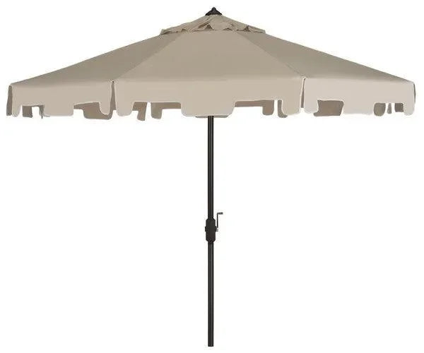 Zimmerman Polyester Crank Market Umbrella in Beige with Flap (9 ft) - The Mayfair Hall