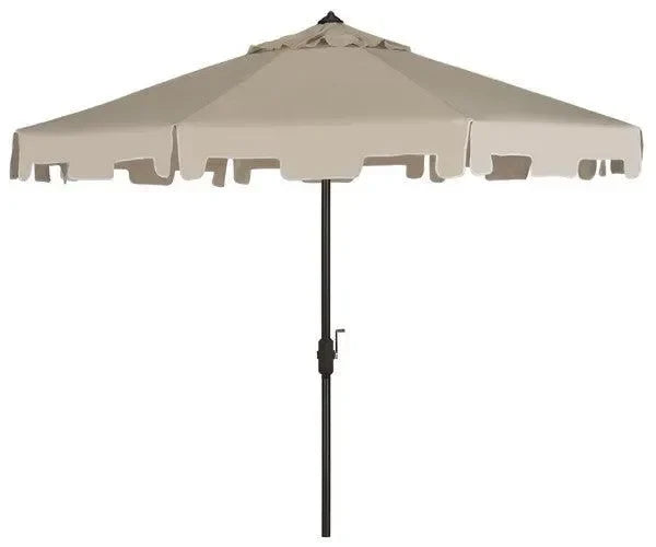 Zimmerman Polyester Crank Market Umbrella in Beige with Flap (9 ft) - The Mayfair Hall