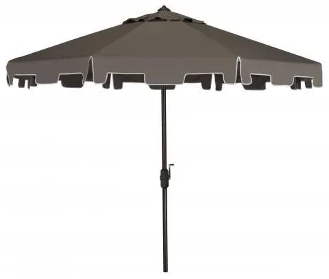 Zimmerman Polyester Crank Market Umbrella in Gray with Flap (9 ft) - The Mayfair Hall