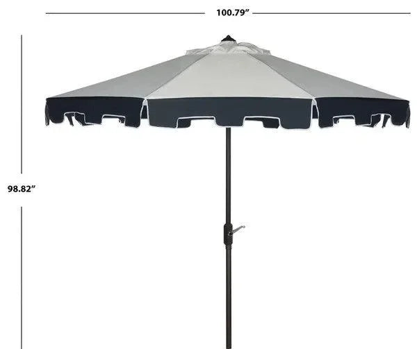City Fashion Polyester Umbrella in Ivory and Navy (9 ft) - The Mayfair Hall
