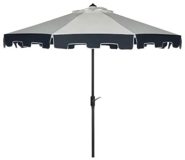 City Fashion Polyester Umbrella in Ivory and Navy (9 ft) - The Mayfair Hall