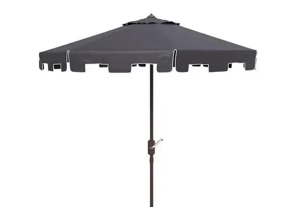 Zimmerman Polyester Crank Market Umbrella in Navy and White (11 ft) - The Mayfair Hall