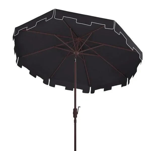 Zimmerman Polyester Crank Market Umbrella in Navy and White (11 ft) - The Mayfair Hall
