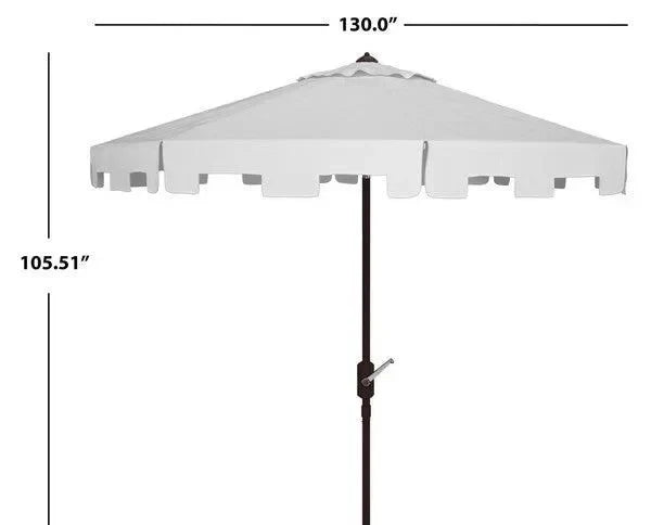 Zimmerman Polyester Crank Market Umbrella in White (11 ft) - The Mayfair Hall