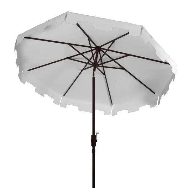 Zimmerman Polyester Crank Market Umbrella in White (11 ft) - The Mayfair Hall