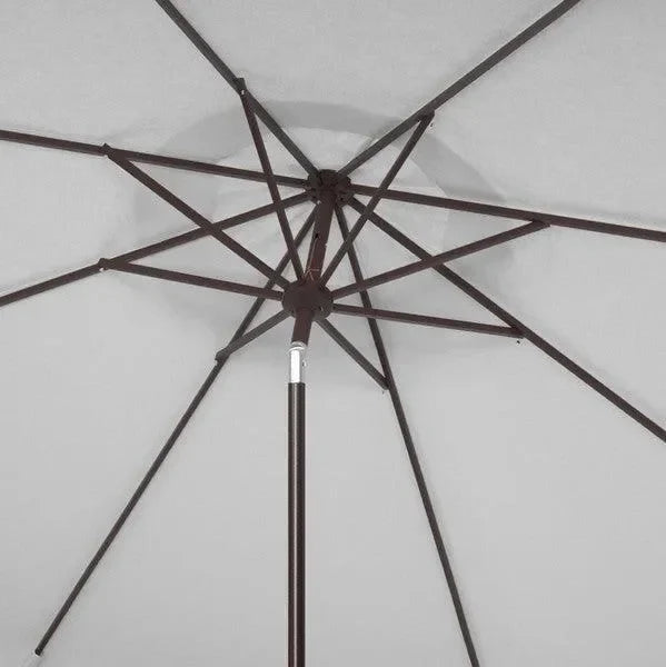 Milan Polyester Fringe Crank Umbrella in White (11 ft) - The Mayfair Hall