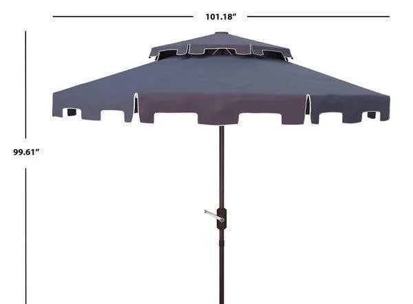 Zimmerman Polyester Market Umbrella in Navy and White with Double Top (9ft) - The Mayfair Hall
