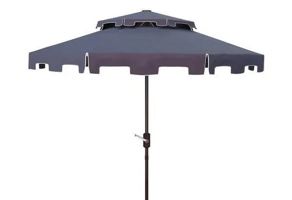 Zimmerman Polyester Market Umbrella in Navy and White with Double Top (9ft) - The Mayfair Hall