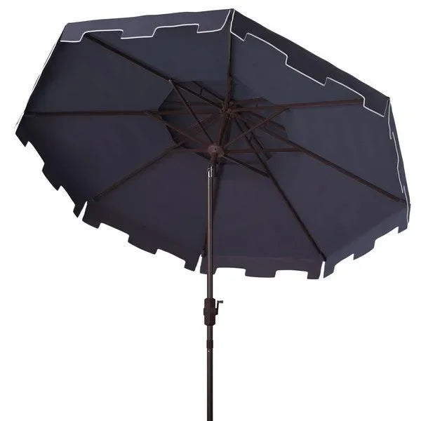 Zimmerman Polyester Market Umbrella in Navy and White with Double Top (9ft) - The Mayfair Hall