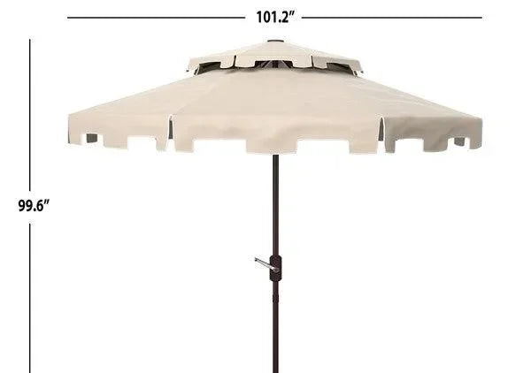 Zimmerman Polyester Market Umbrella in Beige and White with Double Top (9ft) - The Mayfair Hall