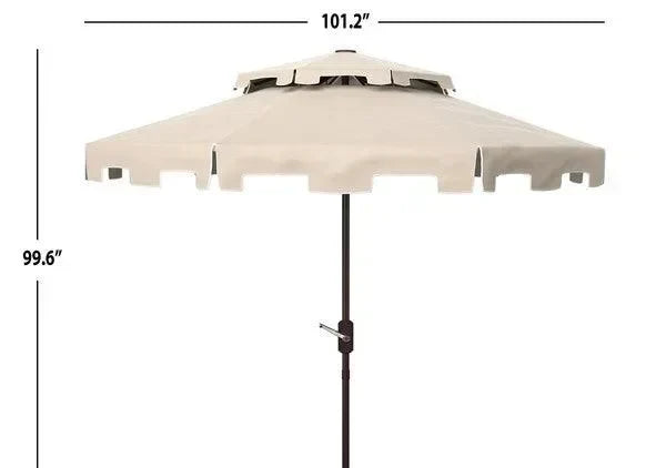 Zimmerman Polyester Market Umbrella in Beige and White with Double Top (9ft) - The Mayfair Hall