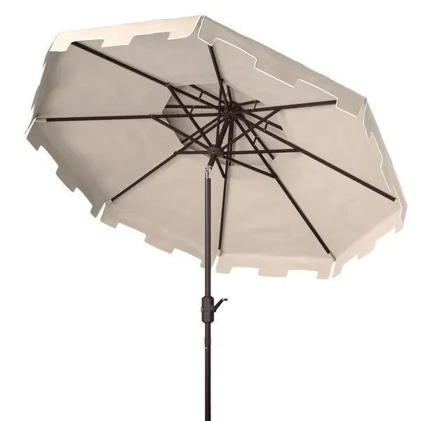 Zimmerman Polyester Market Umbrella in Beige and White with Double Top (9ft) - The Mayfair Hall