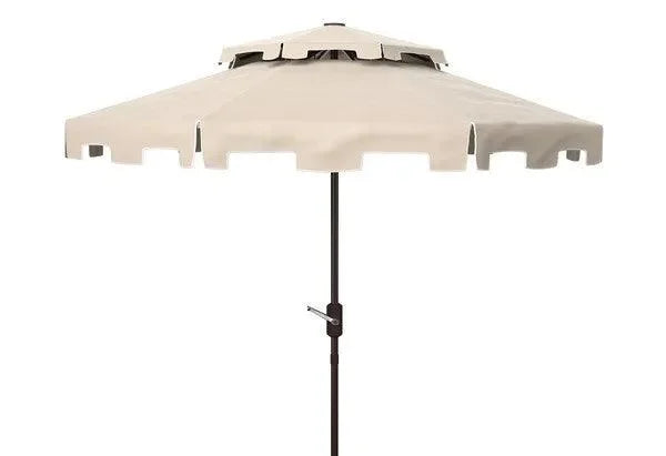 Zimmerman Polyester Market Umbrella in Beige and White with Double Top (9ft) - The Mayfair Hall