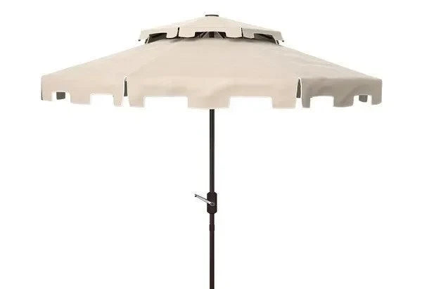 Zimmerman Polyester Market Umbrella in Beige and White with Double Top (9ft) - The Mayfair Hall
