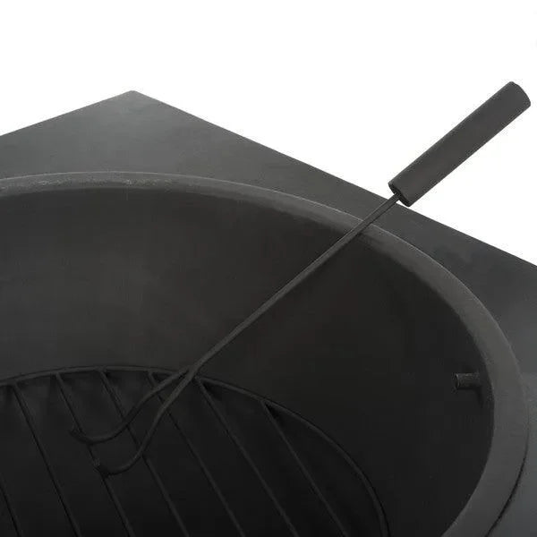Leros Iron Fire Pit in Black with Removable Screen - The Mayfair Hall