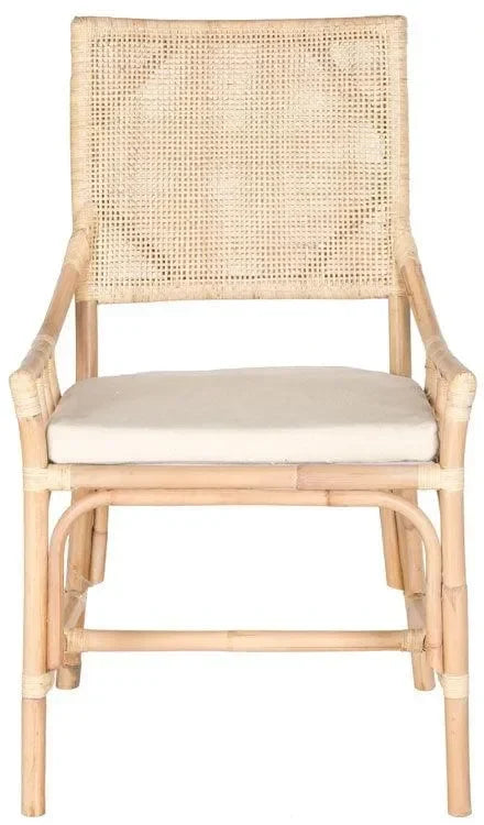 Donatella Rattan Accent Chair in Natural White Wash - The Mayfair Hall