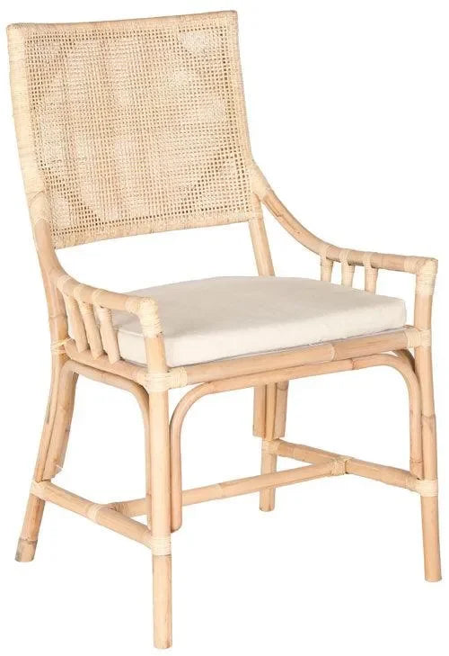 Donatella Rattan Accent Chair in Natural White Wash - The Mayfair Hall