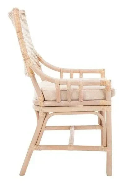 Donatella Rattan Accent Chair in Natural White Wash - The Mayfair Hall
