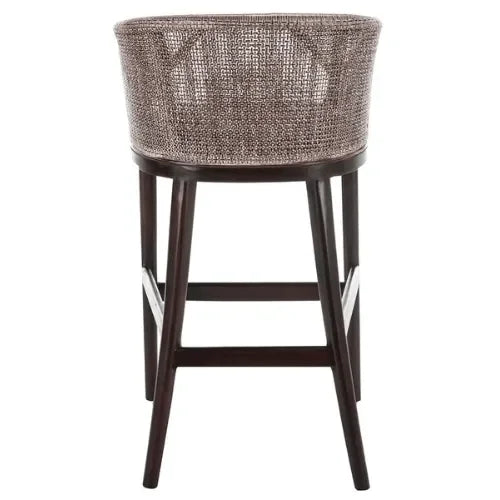 Brando Mahogany Wood Bar Stool in Brown - The Mayfair Hall