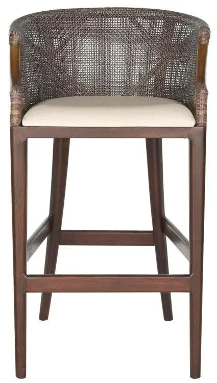 Brando Mahogany Wood Bar Stool in Brown - The Mayfair Hall