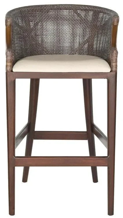 Brando Mahogany Wood Bar Stool in Brown - The Mayfair Hall