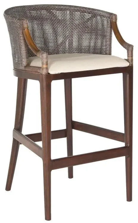 Brando Mahogany Wood Bar Stool in Brown - The Mayfair Hall