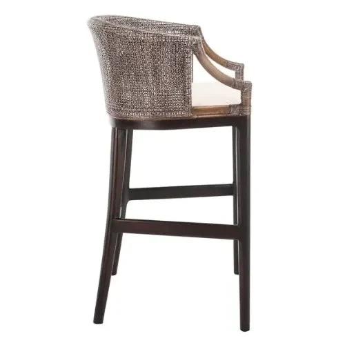 Brando Mahogany Wood Bar Stool in Brown - The Mayfair Hall