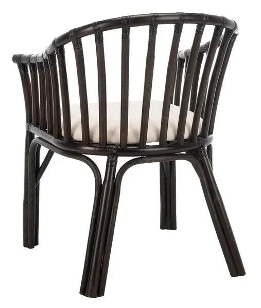 Gino Wood Arm Chair in Dark Brown and Black - The Mayfair Hall