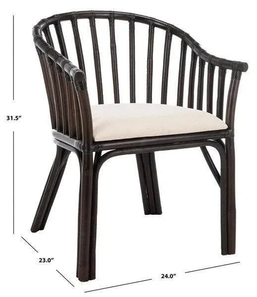 Gino Wood Arm Chair in Dark Brown and Black - The Mayfair Hall