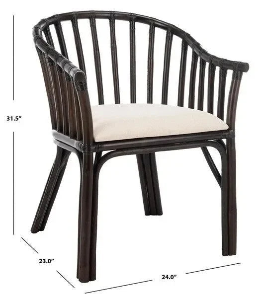 Gino Wood Arm Chair in Dark Brown and Black - The Mayfair Hall