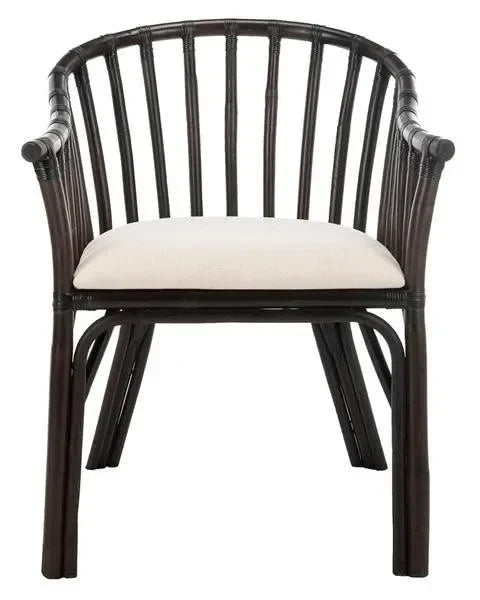 Gino Wood Arm Chair in Dark Brown and Black - The Mayfair Hall