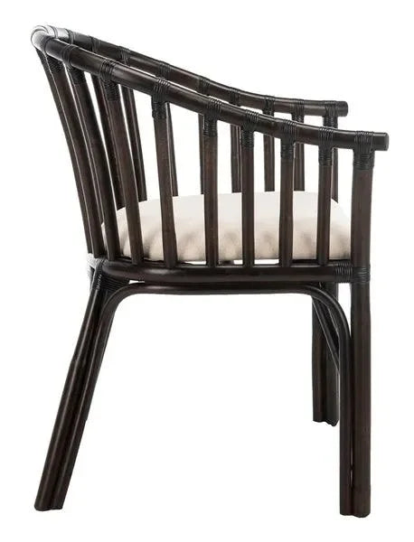 Gino Wood Arm Chair in Dark Brown and Black - The Mayfair Hall