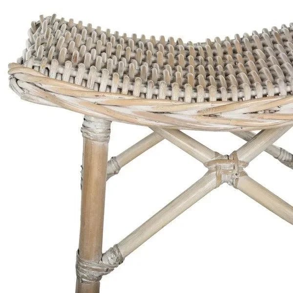 Rayna Rattan Bar Stool in Natural Washed with Curved Saddle Seat - The Mayfair Hall