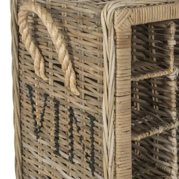 Aziza Rattan Wine Rack in Gray - The Mayfair Hall