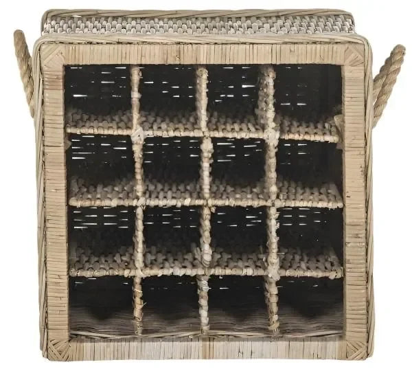 Aziza Rattan Wine Rack in Gray - The Mayfair Hall