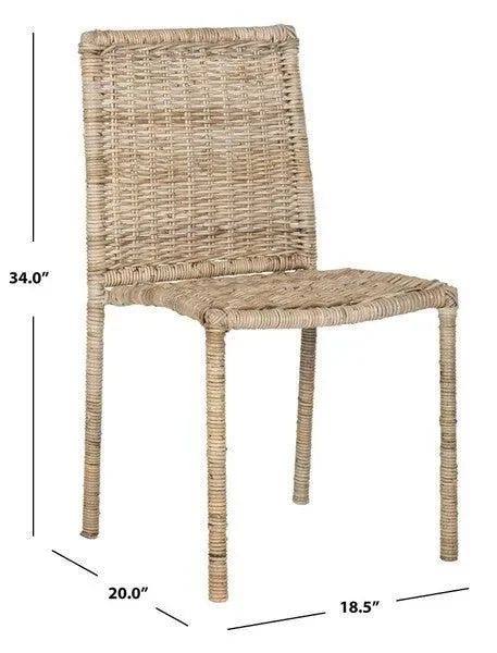 Makassar Rattan Dining Chair in Gray - The Mayfair Hall