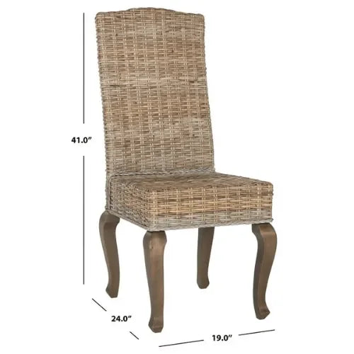 Milos Rattan Dining Chair in Gray - The Mayfair Hall