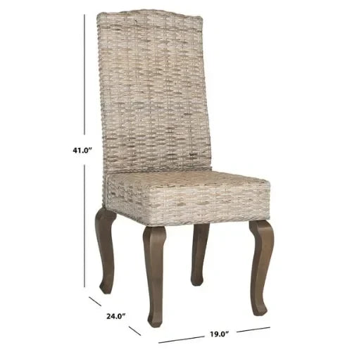 Milos Rattan Dining Chair in White Wash - The Mayfair Hall
