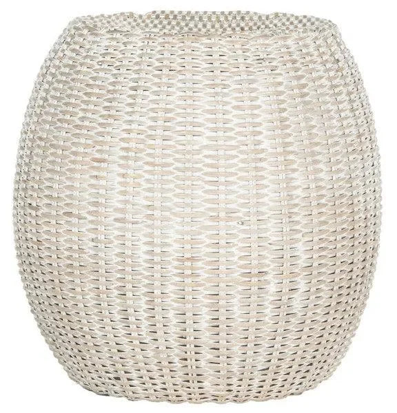 Remi Rattan End Table in Antique Gray - The Mayfair Hall
