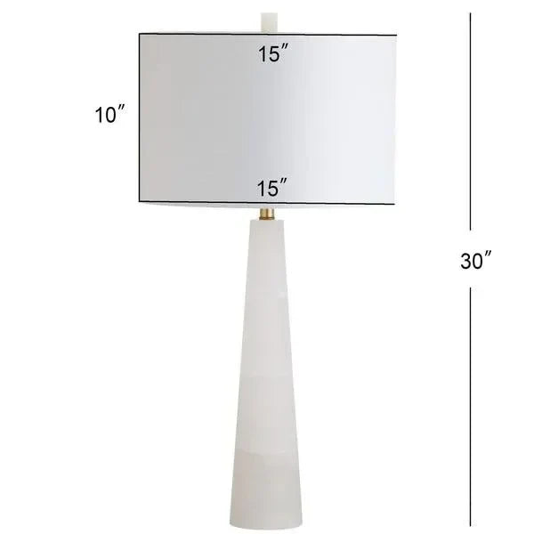 Delilah Alabaster Table Lamp in White - The Mayfair Hall