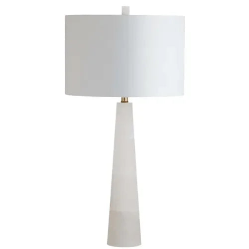 Delilah Alabaster Table Lamp in White - The Mayfair Hall
