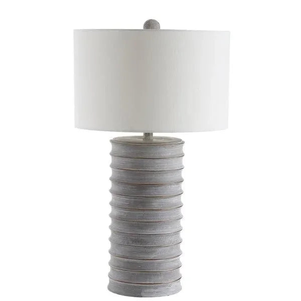 Melina Polyresin Table Lamp in White Wash (Set of 2) - The Mayfair Hall