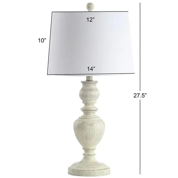 Zabi Polyresin Table Lamp in White Wash (Set of 2) - The Mayfair Hall