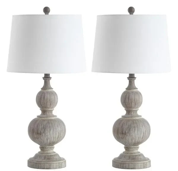 Ephraim Resin Table Lamp in Gray (Set of 2) - The Mayfair Hall