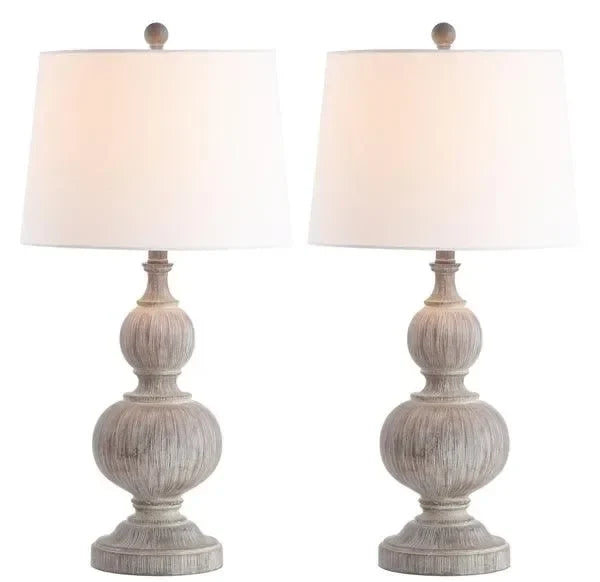 Ephraim Resin Table Lamp in Gray (Set of 2) - The Mayfair Hall