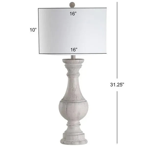 Savion Polyresin Table Lamp in White Wash (Set of 2) - The Mayfair Hall