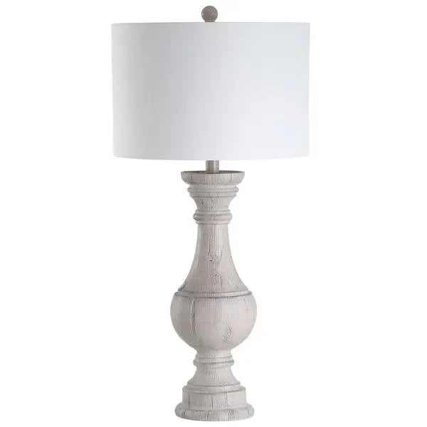 Savion Polyresin Table Lamp in White Wash (Set of 2) - The Mayfair Hall