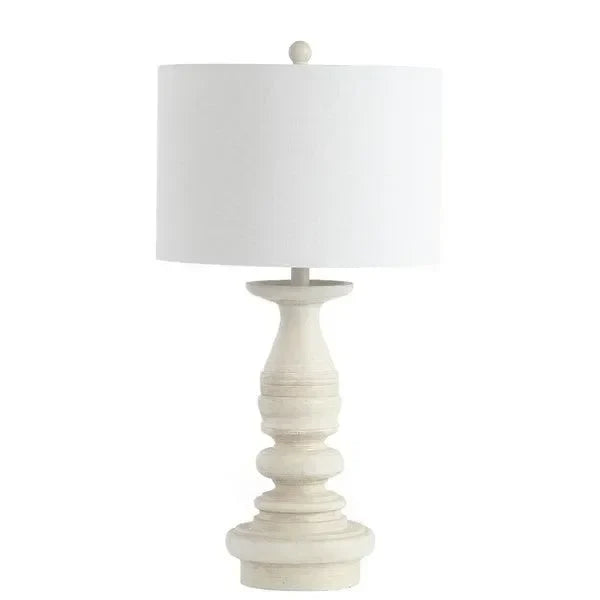 Jareth Polyresin Table Lamp in White Wash (Set of 2) - The Mayfair Hall